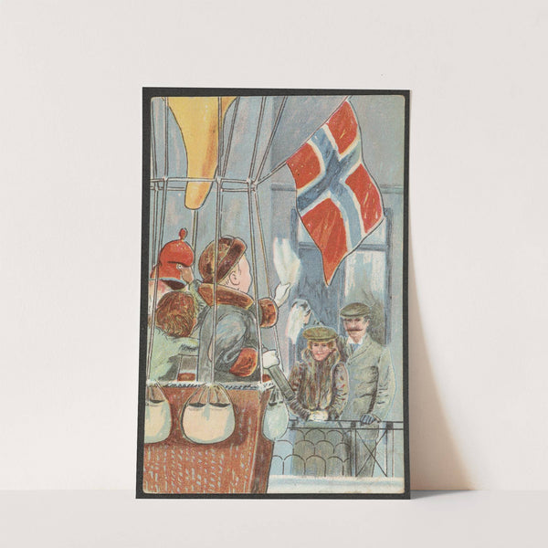 Crown Prince Olav in a hot air balloon by Otto Johannes Moe