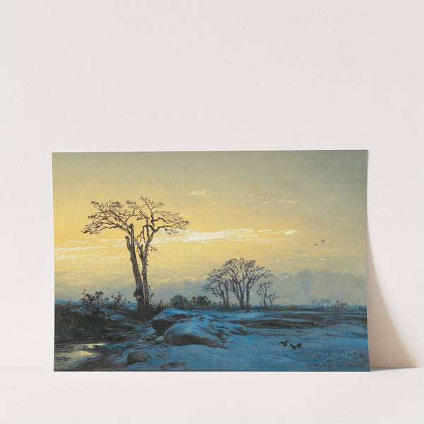 Crows in an Open Winter Landscape by Eduard Hildebrandt
