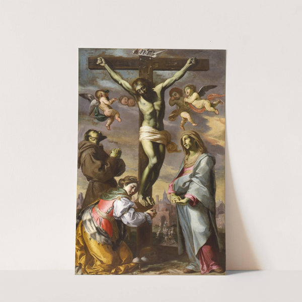 Crucifix with the Virgin and Saints Francis and Agatha by Bernardino Mei