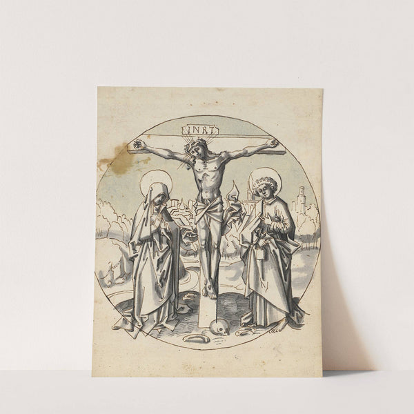 Crucifixion of Christ with Mary and John by Circle Of Hans Holbein The Elder