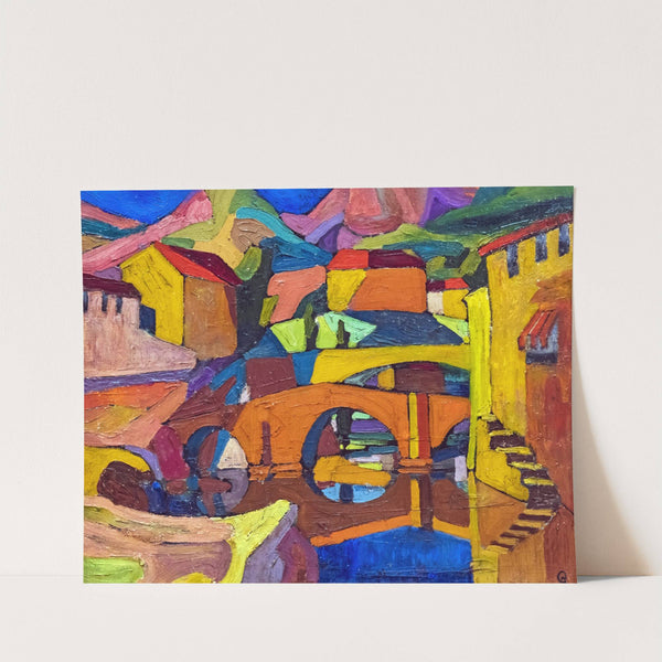 Cubist village by Georges Gaudion