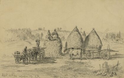 Culpepper, Va.–Stacking wheat