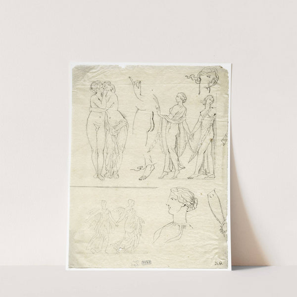 Cupid and Psyche, the Borghese dancers and part of another relief by David Humbert de Superville