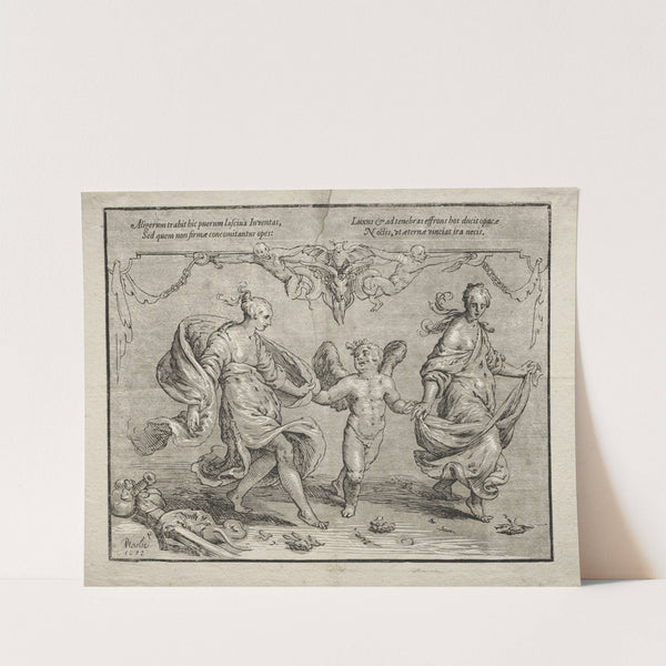 Cupid dancing with two allegorical women (1612) by Paulus Moreelse