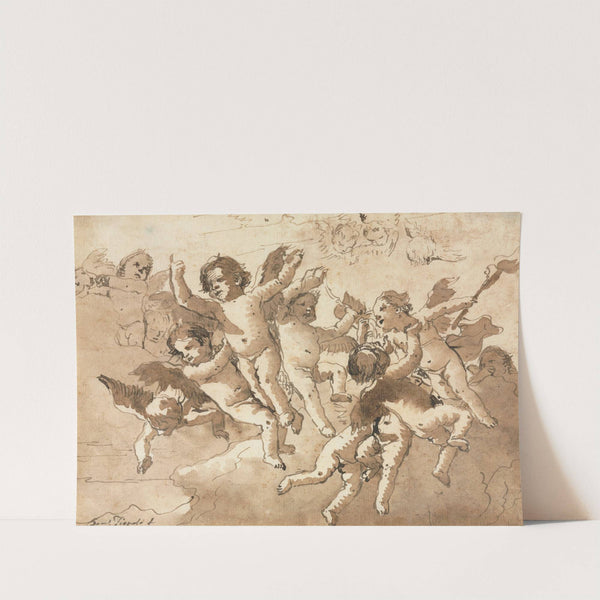 Cupid in the Clouds with Attendant Cherubs (1757 or after) by Giovanni Domenico Tiepolo