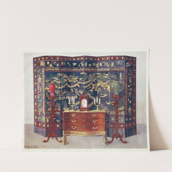 Curved commode table-Chippendale under French influence by Edwin Foley