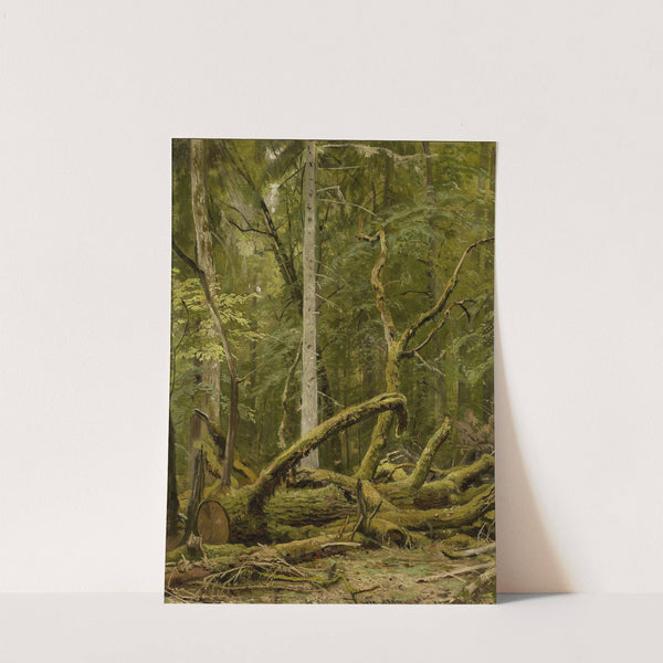 Cut down oak (1890s) by Ivan Ivanovich Shishkin