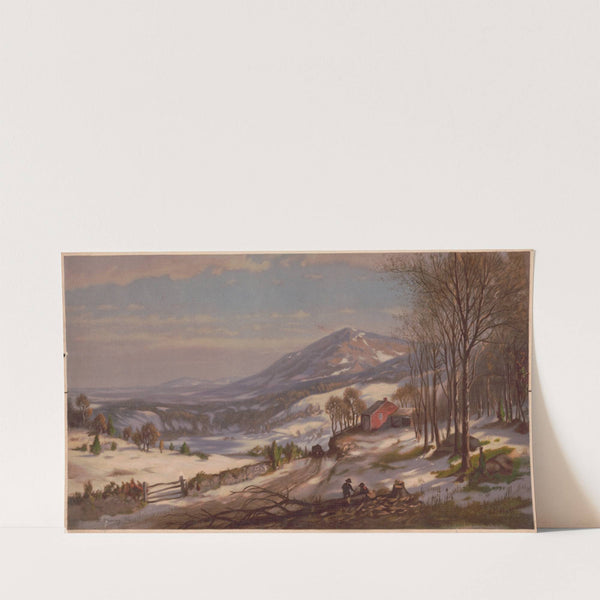 Cutting wood in winter (1870) by William Harring