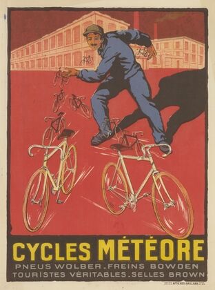 Cycles Météore. Pneus Wolber-freins Bowden. Touristes véritables-selles Brown (1926)