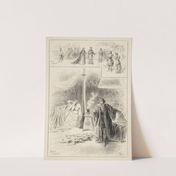 Cymbeline, Miss Ellen Terry as Imogene, Mr. Henry Irving as Iachimo, Lyceum Theatre, September 26, 1896 (1896) by John Jellicoe