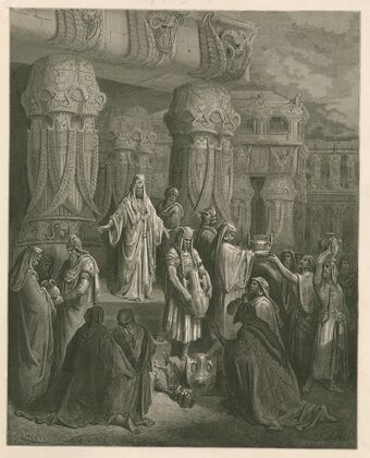Cyrus rendant les vases du temple de Jérusalem (1866)