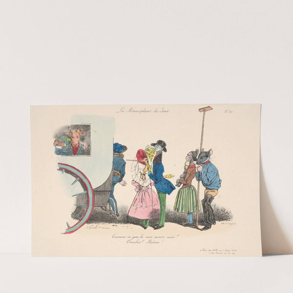 The metamorphoses of the day, no. 12; People who dislike the big day (1829) by J. J. Granville