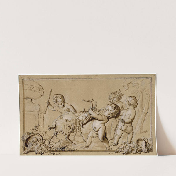 Dalend mannelijk naakt, met wapperende mantel by David Humbert de Superville
