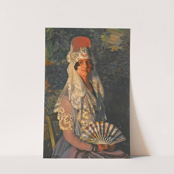 Dama con mantilla y abanico (lady with mantilla and fan) by Ignacio Zuloaga