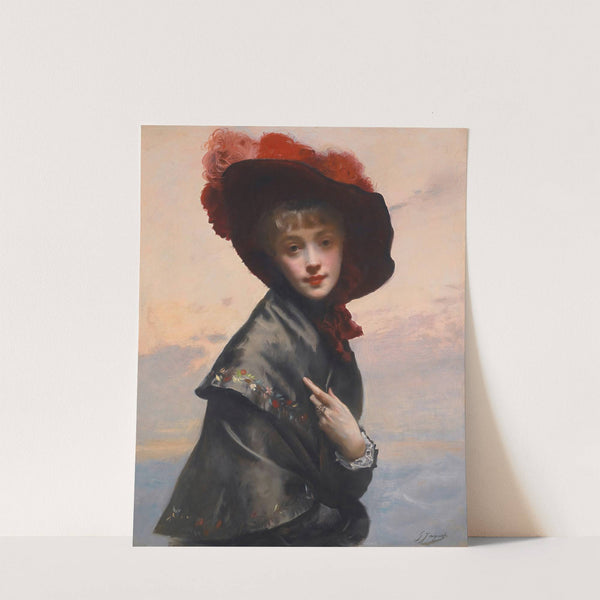 Dame au chapeau by Gustave Jean Jacquet