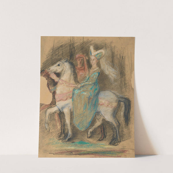 Dame Du Moyen Age À Cheval by Henri Cros
