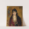 Dame im roten Kleid (1889) by Anton Romako