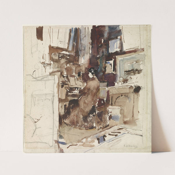 Dame in atelier achter harmonium (1867 - 1923) by George Hendrik Breitner