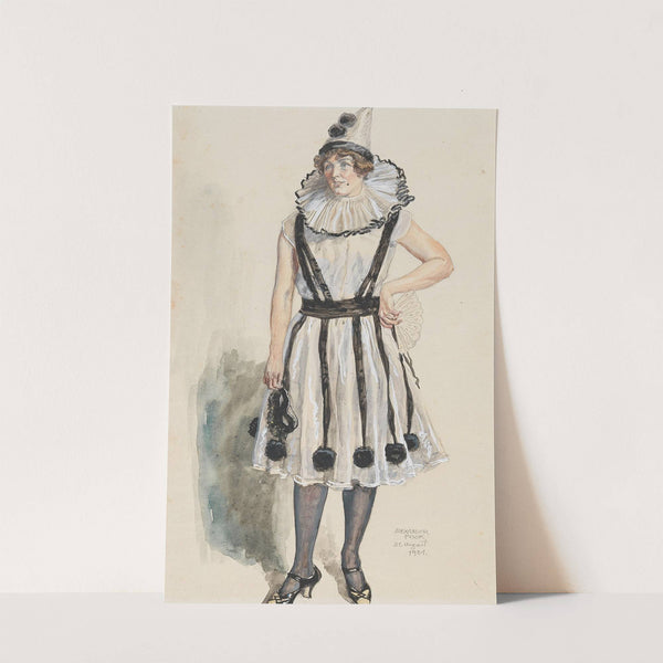 Dame in Kostüm der Columbine by Alexander Pock