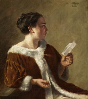 Dame in pelzverbrämtem Mantel (1918)