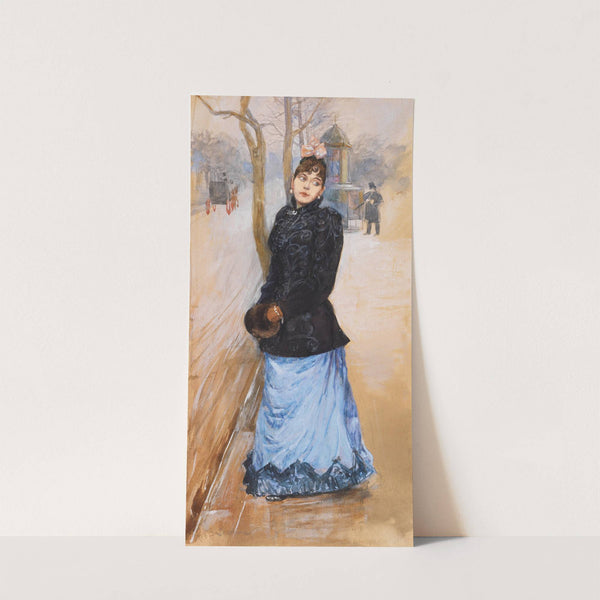 Dame mit Muff (ca 1886) by Franz Skarbina