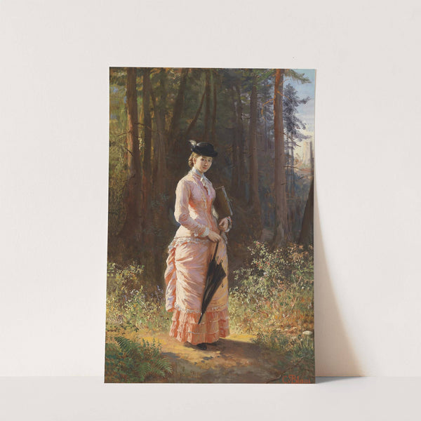 Dame mit Schirm und Zeichenmappe by Karl von Blaas