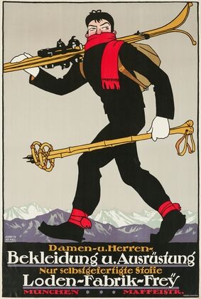 Damen- u. Herren-Bekleidung u. Ausrüstung – Nur selbstgefertigte Stoffe – Loden-Fabrik-Frey (1913)