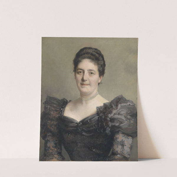 Damenbildnis im schwarzen Rüschenkleid (1901) by Carl Probst