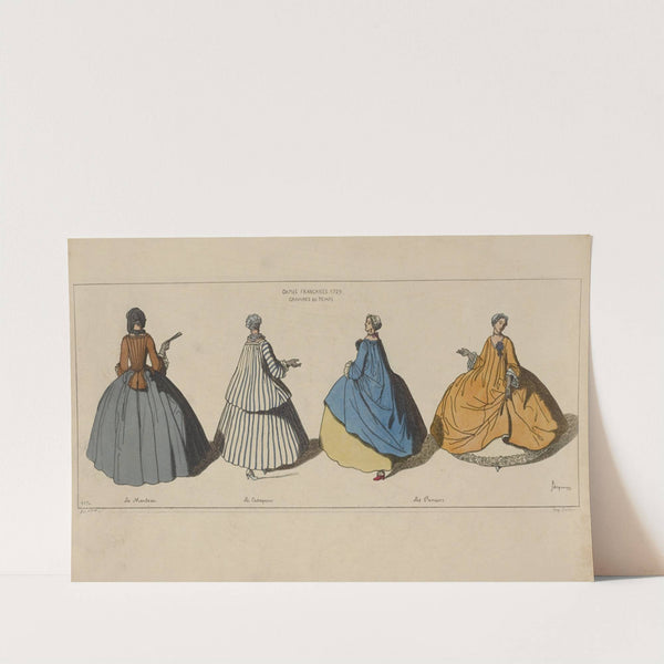 Dames Francaises. 1729 gravures du temps. Le manteau. Le casaquin. Les paniers. by Raphaël Jacquemin