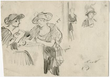 Dames in een café