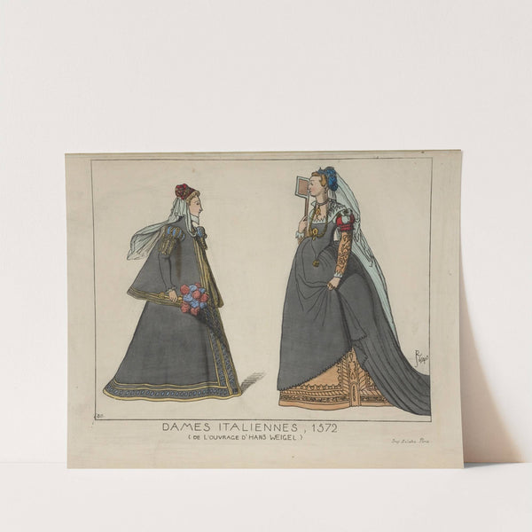 Dames Italiennes, 1572. (De l'ouvrage d'Hans Weigel.) by Raphaël Jacquemin