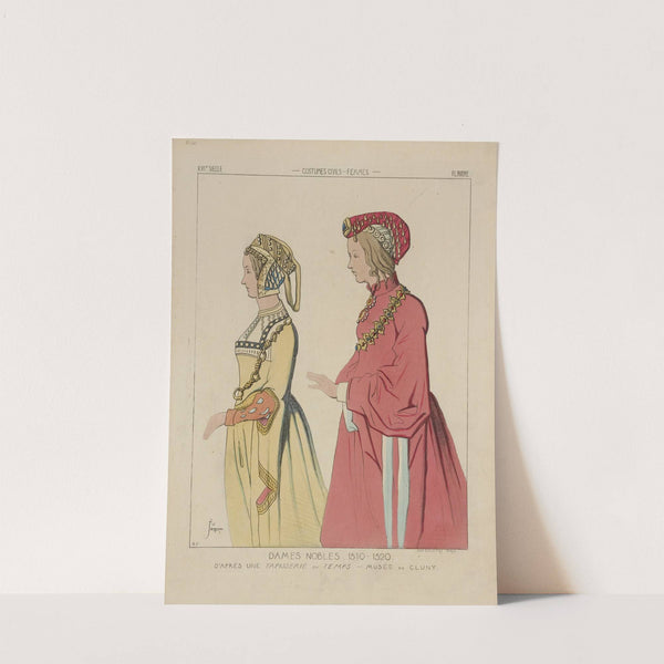 Dames nobles. 1510-1520. D'après une tapisserie du temps. Musée de Cluny. XVIe siècle, costumes civils, femmes, Flandre. by Raphaël Jacquemin