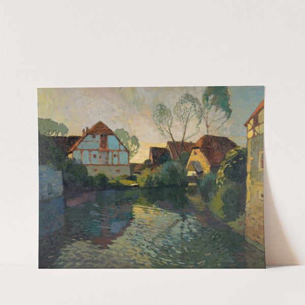 Dämmerung in einem Dorf by Alfred Poell