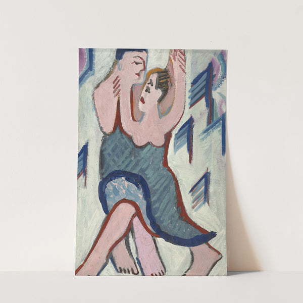 Dancing Couple in the Snow (reverse) (1928-1929) by Ernst Ludwig Kirchner