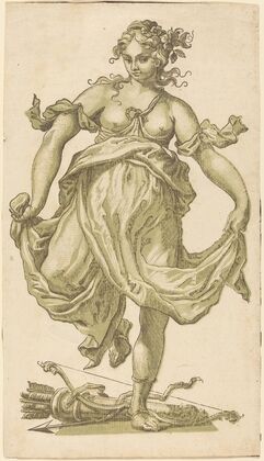 Dancing Nymph with Bow and Arrows