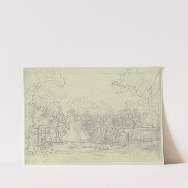 Dancing peasants in the open by Jakob Becker