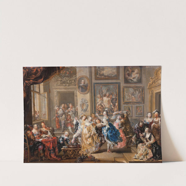 Dancing scene with palace interior by Johann Georg Platzer