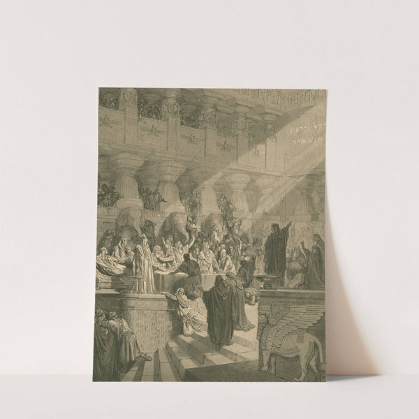 Daniel interpreting the writing on the wall (1866) by Gustave Doré