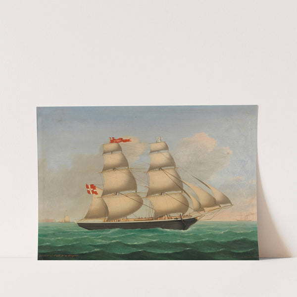 Dänische Brigg 'Acmel' geführt von Capt. N.L.Engers vor Helgoland by Lorenz Petersen