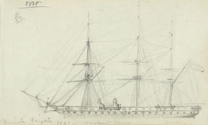 Danish Frigate. 1861. Newport News. Zeeland