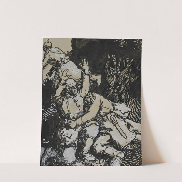 Dans une tranchée, des soldats allemands se rendent (1914) by Auguste Louis Lepère