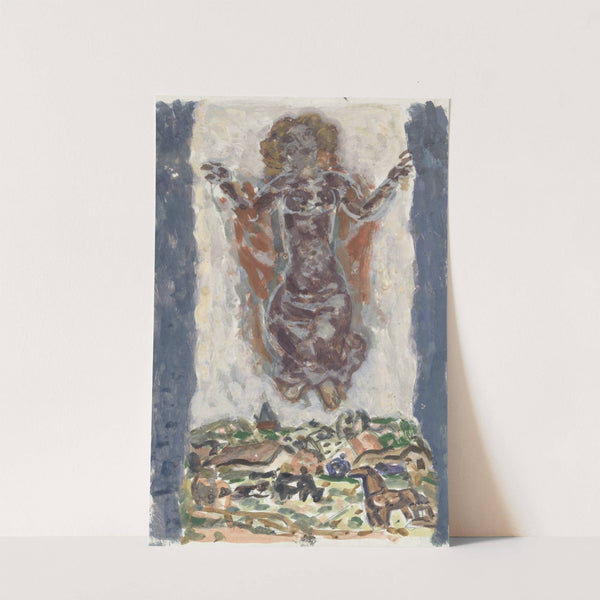 Dansende vrouwenfiguur boven een landschap (1891) by Leo Gestel