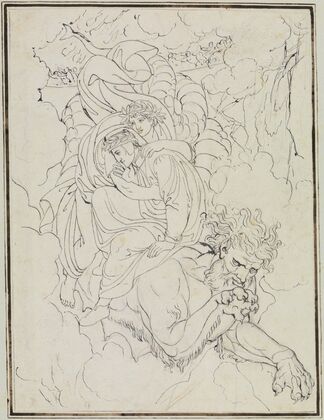 Dante und Virgil auf dem Rücken Geryons (Dante Inferno, Canto 17, V 94)