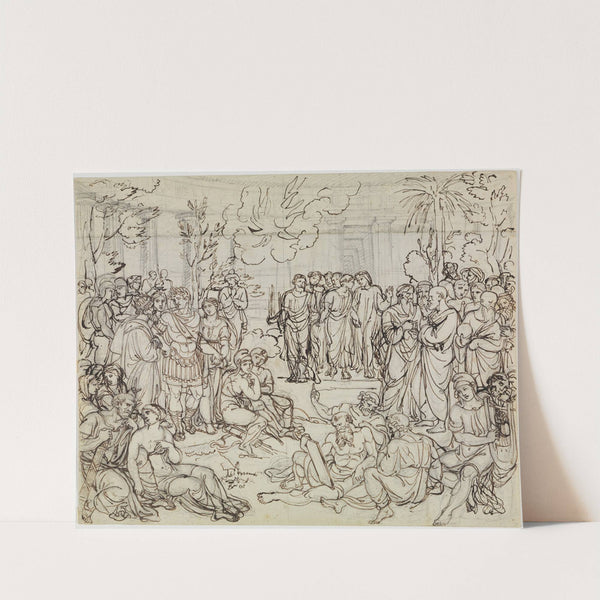 Dante und Virgil bei den Heiden im Limbus (Dante Inferno, Canto 4, V 52) by Joseph Anton Koch