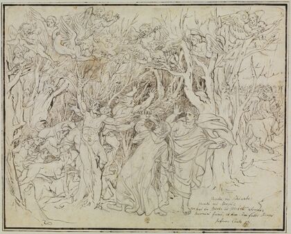 Dante und Virgil im Wald der Selbstmörder (Dante Inferno, Canto 13)