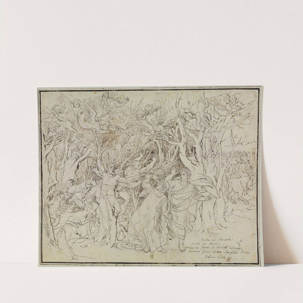 Dante und Virgil im Wald der Selbstmörder (Dante Inferno, Canto 13) by Joseph Anton Koch