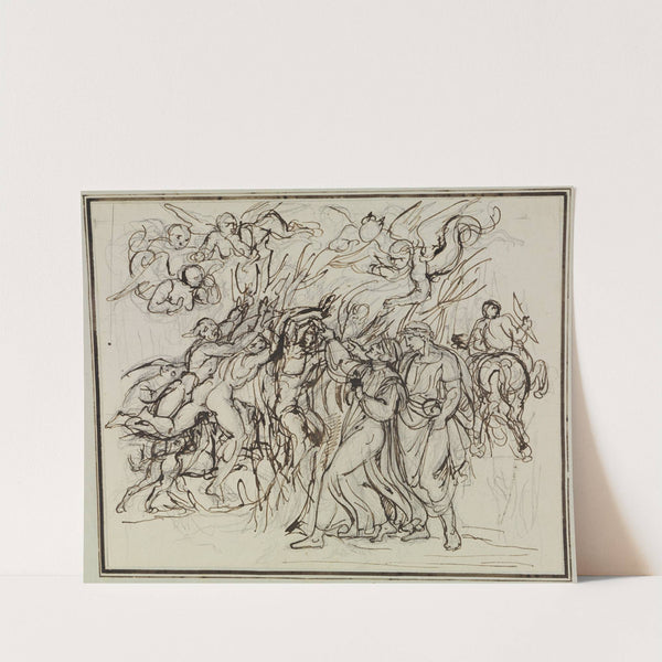 Dante und Virgil im Wald der Selbstmörder (Dante Inferno, Canto 13, V 31) by Joseph Anton Koch