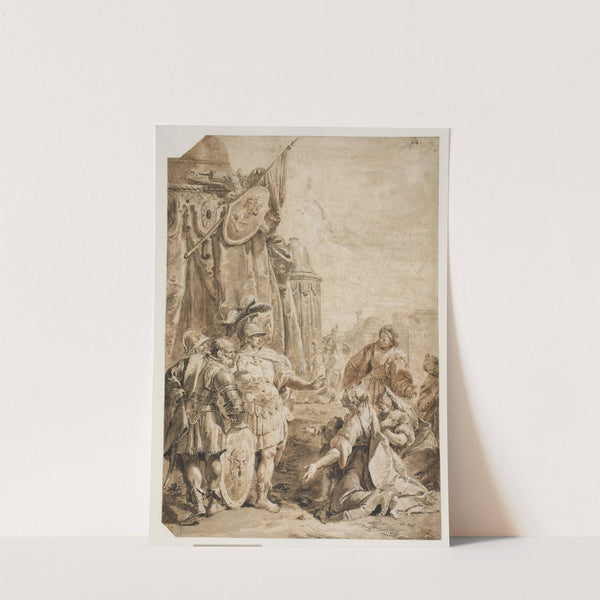 Darius’ familie knælende for Alexander den Store by Francesco Fontebasso