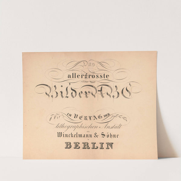 Das allegrösste Bilder ABC – Title Page (1828) by Theodor Hosemann