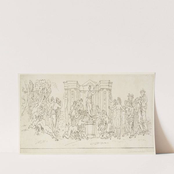 Das Fest der Flora, viele Frauen bringen Blumen in Körben, welche sie auf dem Kopf tragen by Raymond Lafage